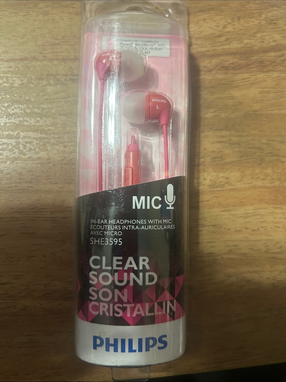 Philips Pink In-Ear Headphones with Mic
